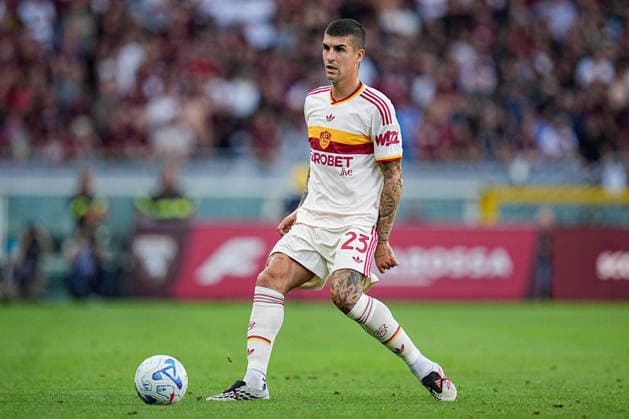 RomaÕs Gianluca Mancini during the Serie A soccer match between Torino and Roma at the Stadio Olimpico Grande Torino in Turin, north west Italy - Sunday, September 14, 2026. - Soccer .  Copyright: xMarcoxAlpozzi LaPressex