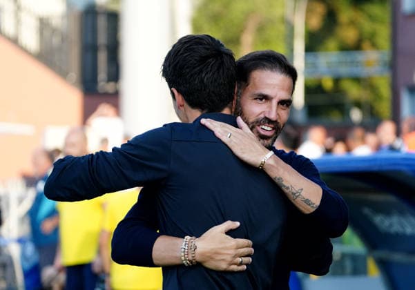 Foto IPP Albano Angilletta Como 14 09 2026 Calcio Campionato di serie A 2026 2027 Como - Parma nella foto: Cesc Fabregas allenatore del Como e Carlos Cuesta allenatore del Parma Italy Photo Press World Copyright italy ITALY  Copyright: xR4924_italyphotopressx