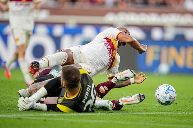 RomaÕs Donyell Malen score his goal during the Serie A soccer match between Torino and Roma at the Stadio Olimpico Grande Torino in Turin, north west Italy - Sunday, September 14, 2026. - Soccer .  Copyright: xMarcoxAlpozzi LaPressex