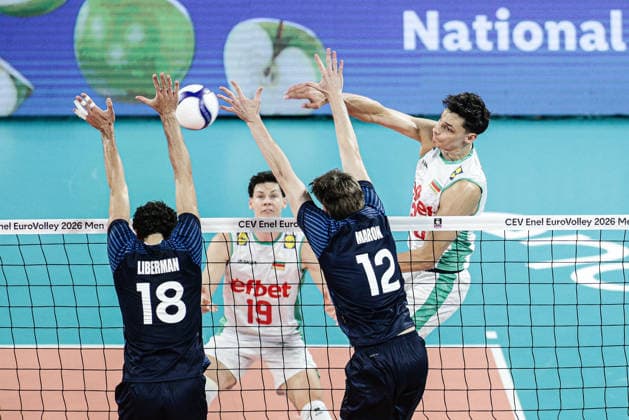 IPA88532396 - Bulgaria s Aleksandar Nikolov in action during the CEV Enel Eurovolley 2026 pool phase match between Bulgaria and Israel at Arena 8888 in Sofia, Bulgaria, on September 14, 2026  Copyright: xIvanxSxIvanov IPAxSportx xx IPA88532396
