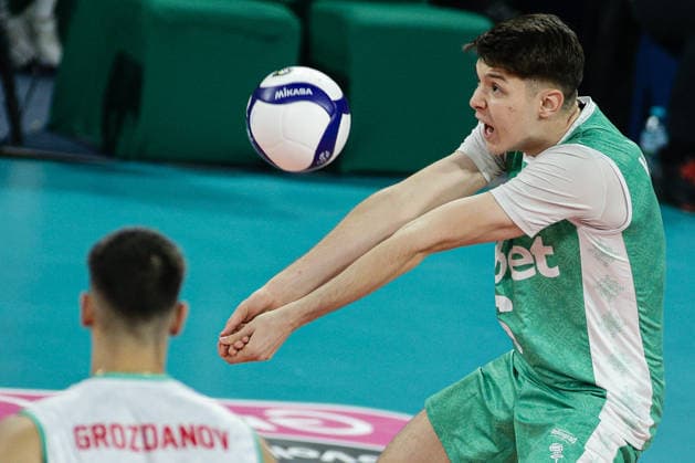 IPA88532397 - Bulgaria s Zhasmin Velichkov in action during the CEV Enel Eurovolley 2026 pool phase match between Bulgaria and Israel at Arena 8888 in Sofia, Bulgaria, on September 14, 2026  Copyright: xIvanxSxIvanov IPAxSportx xx IPA88532397