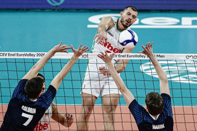 IPA88532399 - Bulgaria s Iliya Petkov in action during the CEV Enel Eurovolley 2026 pool phase match between Bulgaria and Israel at Arena 8888 in Sofia, Bulgaria, on September 14, 2026  Copyright: xIvanxSxIvanov IPAxSportx xx IPA88532399