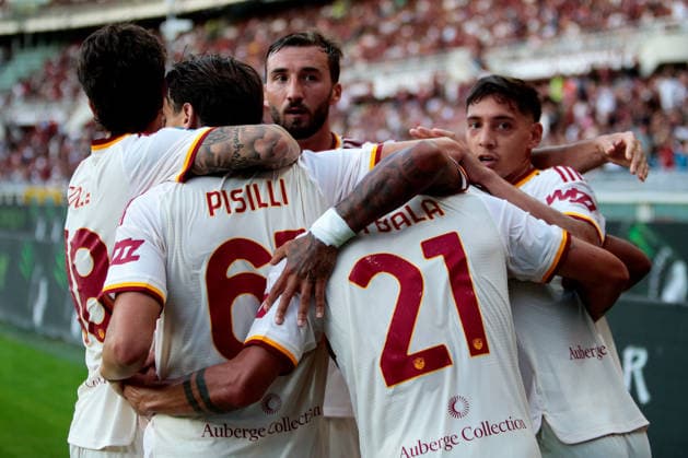 2026-09-14 Torino FC v AS Roma - Serie A TURIN, ITALY - SEPTEMBER 14: Donyell Malen of AS Roma celebrates 0-1 during the Serie A match between Torino FC and AS Roma at Stadio Olimpico di Torino on September 14, 2026 in Turin, Italy. (Photo by Nderim Kaceli BSR Agency) Turin Italy Content not available for redistribution in The Netherlands directly or indirectly through any third parties. Copyright: xBSRxAgencyx