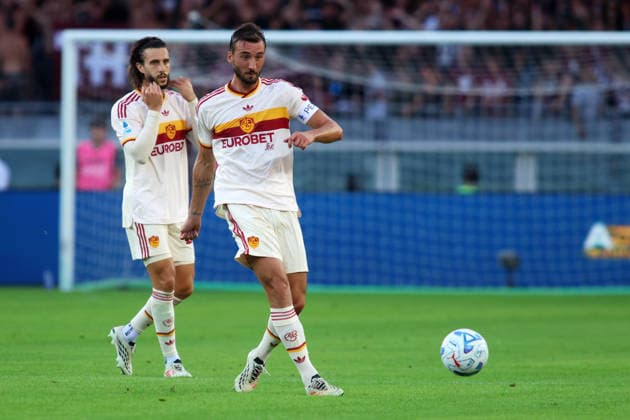 2026-09-14 Torino FC v AS Roma - Serie A TURIN, ITALY - SEPTEMBER 14: Bryan Cristante of AS Roma during the Serie A match between Torino FC and AS Roma at Stadio Olimpico di Torino on September 14, 2026 in Turin, Italy. (Photo by Nderim Kaceli BSR Agency) Turin Italy Content not available for redistribution in The Netherlands directly or indirectly through any third parties. Copyright: xBSRxAgencyx