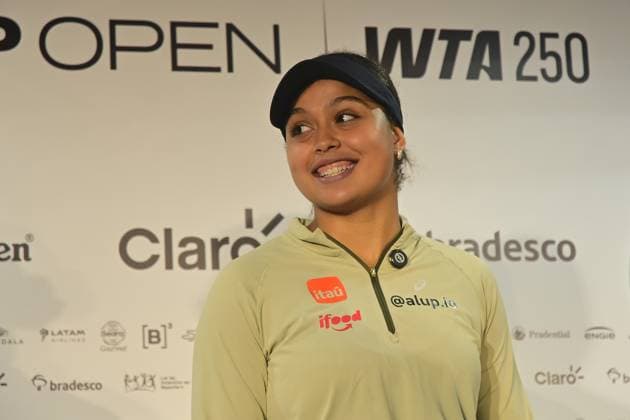 Villa Lobos Park, Sao Paulo (SP), 09 14 2026 - SPORTS SP-OPEN: LUISA-STEFANI - Tennis player Nana (BRA), during a press conference, PK, Pressekonferenz for the SP OPEN WTA, Tennis Damen 250, held at Villa Lobos Park, in Sao Paulo, on the afternoon of Monday, September 14 (Photo: Eduardo Carmim Photo Premium SPP) 30930 (Eduardo Carmim SPP) Copyright: xEduardoxCarmimx xSPPx spp-en-EdCa-eduardo_carmim_photo_premium_507200