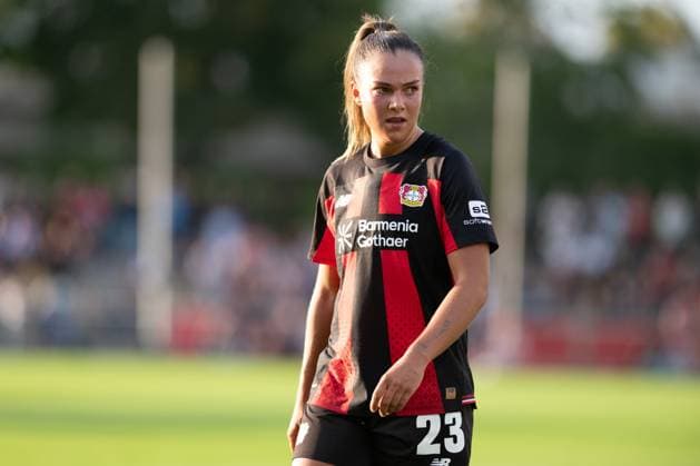 Maja Sternad 23 (Bayer 04 Leverkusen Frauen), Bayer 04 Leverkusen Frauen vs. FC Bayern Muenchen Frauen, Fussball, Google Pixel Frauen-Bundesliga, 4. Spieltag, 2026 2027, 14.09.2026 DFB regulations prohibit any use of photographs as image sequences and or quasi-video Leverkusen Nordrhein-Westfalen Deutschland