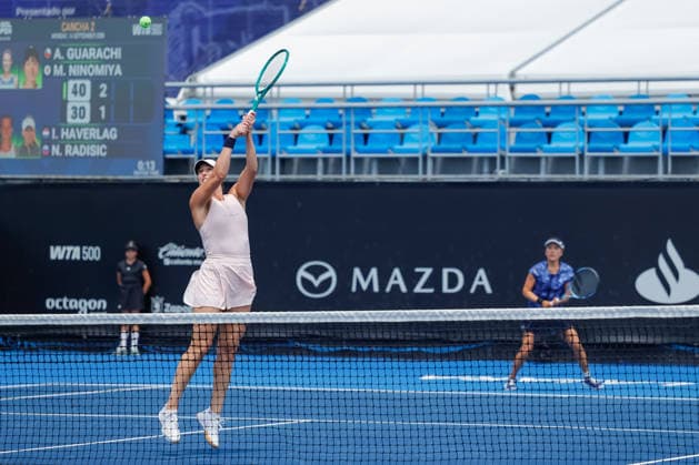WTA, Tennis Damen GUADALAJARA OPEN 2026 WTA GUADALAJARA OPEN 2026 ALEXA GUARACHI NIKA RADISIC VS MAKAMOTO NINOMIYA ISABELLE HAVERLAG1 4092026 GUADALAJARA, JALISCO. Action photo of Makamoto Ninomiya and Isabelle Haverlag, during a match of the WTA Guadalajara Open 2026, held at the Centro Panamericano de Tenis of Guadalajara, Jalisco, Mexico. Foto de Makamoto Ninomiya e Isabelle Haverlag, durante juego del WTA Guadalajara Open 2026 celebrado en el Centro Panamericano de Tenis de Guadalajara, Jalisco, Mexico PHOTO BY IMAGENSHOP AGENCIA FOTOGRAFICA GUADALAJARA JALISCO MEXICO Copyright: xIMAGENSHOPxAGENCIAxFOTOGRAFICAx