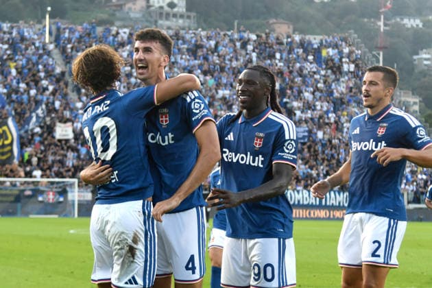 GRUPPO, GROUP: NICO PAZ, JACOBO RAMON, MOISE KEAN, MARC OLIVER KEMPF, Como, Serie A 2026-27, Como-Parma 2-1, esultanza, jubel, joy, celebration SERIE A 2026-27 COMO-PARMA 2-1