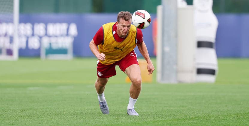 Leipzig, 14.09.2026, Red Bull Akademie, Fussball, 1.Bundesliga, RB Leipzig , Training , Im Bild: Lukas Klostermann , Nur zur redaktionellen Nutzung. Only editorial use. ,