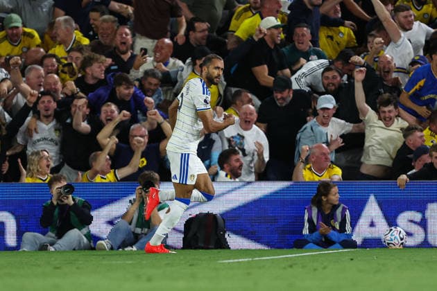 14th September 2026; Elland Road, Leeds, West Yorkshire, England; Premier League Football, Leeds United versus Newcastle United; Dominic Calvert-Lewin of Leeds United celebrates after scoring in the 34th minute to make the score 2-0 AidanxHunter