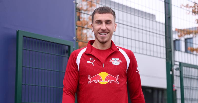 Leipzig, 14.09.2026, Red Bull Akademie, Fussball, 1.Bundesliga, RB Leipzig , Training , Im Bild: Brajan Gruda , Nur zur redaktionellen Nutzung. Only editorial use. ,