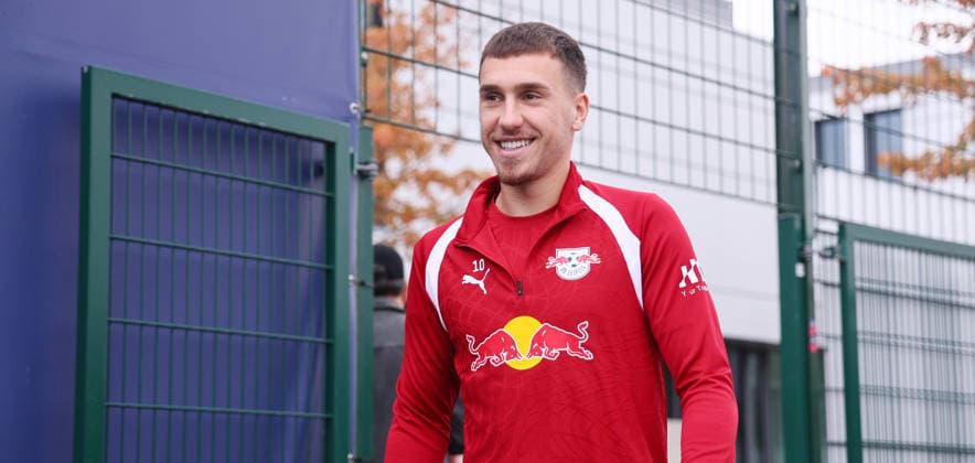 Leipzig, 14.09.2026, Red Bull Akademie, Fussball, 1.Bundesliga, RB Leipzig , Training , Im Bild: Brajan Gruda , Nur zur redaktionellen Nutzung. Only editorial use. ,