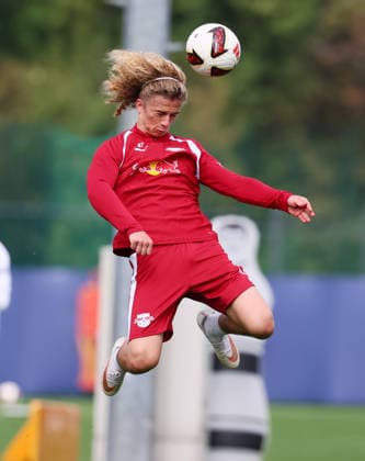 Leipzig, 14.09.2026, Red Bull Akademie, Fussball, 1.Bundesliga, RB Leipzig , Training , Im Bild: Viggo Gebel , Nur zur redaktionellen Nutzung. Only editorial use. ,