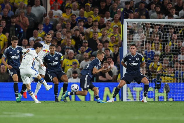 14th September 2026; Elland Road, Leeds, West Yorkshire, England; Premier League Football, Leeds United versus Newcastle United; Ao Tanaka of Leeds United scores in the 32nd minute to make the score 1-0 AidanxHunter
