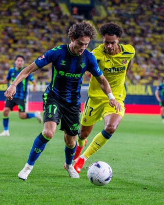 ESP: LaLiga EA Sports Villarreal CF - Real Betis Rodrigo Riquelme Reche of Real Betis and Tajon Buchanan of Villarreal during LaLiga EA Sports match between Villarreal CF - Real Betis played at Ceramica Stadium, Valencia on September 14 2026 in Spain Spain Soccer