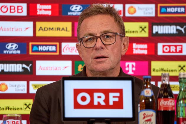 - Wien 14.09.2026 - PK ÖFB - Heute am Nachmittag fand in der Geschäftsstelle des Österreichischer Fusball-Bund im Rahmen einer Pressekonferenz die Präsentation des Kaders der Männer-Nationalmannschaft für die anstehende Nations League statt . PHOTO: Nationaltrainer Ralf Rangnick während der PK . Vienna (AUSTRIA) - This afternoon, the squad for the men’s national team, Nationalteam for the upcoming Nations League was announced at a press conference, PK, Pressekonferenz held at the Austrian Football Association’s headquarters. OeFB, Fußballbund, Fußball, Bilanz WM USA, Europameisterschaft, ÖFB PK Kadervorstellung