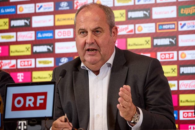 - Wien 14.09.2026 - PK ÖFB - Heute am Nachmittag fand in der Geschäftsstelle des Österreichischer Fusball-Bund im Rahmen einer Pressekonferenz die Präsentation des Kaders der Männer-Nationalmannschaft für die anstehende Nations League statt . PHOTO: Vorstandsvorsitzender und ÖFB-Präsident Josef Pröll während der PK . Vienna (AUSTRIA) - This afternoon, the squad for the men’s national team, Nationalteam for the upcoming Nations League was announced at a press conference, PK, Pressekonferenz held at the Austrian Football Association’s headquarters. OeFB, Fußballbund, Fußball, Bilanz WM USA, Europameisterschaft, Proell, Proll, ÖFB PK Kadervorstellung