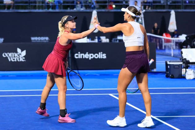 WTA, Tennis Damen GUADALAJARA OPEN 2026 WTA GUADALAJARA OPEN 2026 PEYTON STEARNS VARVARA LEPCHENKO VS CAROLINE DOLHIDE IRINA JROMACHOVA 14092026 GUADALAJARA, JALISCO. Action photo of Caroline Dolhide and Irina Jromachova during a match of the WTA Guadalajara Open 2026, held at the Centro Panamericano de Tenis of Guadalajara, Jalisco, Mexico. Foto de PCaroline Dolhide y Irina Jromachova, durante juego del WTA Guadalajara Open 2026 celebrado en el Centro Panamericano de Tenis de Guadalajara, Jalisco, Mexico PHOTO BY IMAGENSHOP AGENCIA FOTOGRAFICA GUADALAJARA JALISCO MEXICO Copyright: xIMAGENSHOPxAGENCIAxFOTOGRAFICAx