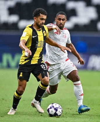 September 14, 2026, Al Khor, Qatar: Wesley Said (R) of Al Shamal SC and Ahmed Al Ghamdi (L) of Al Ittihad Club seen in action during the AFC Champions League elite west football match between Qatar s Al Shamal SC and Saudi Arabia s Al Ittihad Club at Al Bayt Stadium. Final score; Al Shamal SC 1 : 1 Al Ittihad Club. Al Khor Qatar - ZUMAs197 20260914_aaa_s197_236 Copyright: xNoushadxVariyattiyakkalx