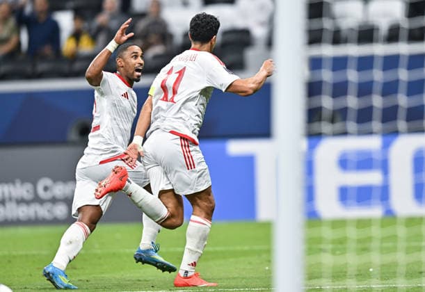 September 14, 2026, Al Khor, Qatar: Baghdad Bounedjah (R) of Al Shamal SC celebrates after scoring a goal during the AFC Champions League elite west football match between Qatar s Al Shamal SC and Saudi Arabia s Al Ittihad Club at Al Bayt Stadium. Final score; Al Shamal SC 1 : 1 Al Ittihad Club. Al Khor Qatar - ZUMAs197 20260914_aaa_s197_237 Copyright: xNoushadxVariyattiyakkalx