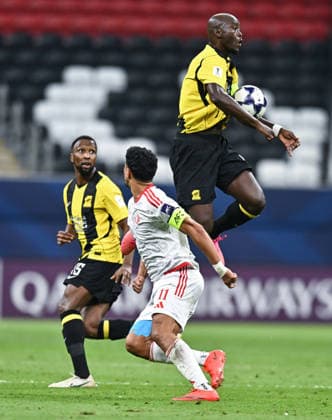 September 14, 2026, Al Khor, Qatar: Baghdad Bounedjah (bottom) of Al Shamal SC and Danilo Luis (top) of Al Ittihad Club seen in action during the AFC Champions League elite west football match between Qatar s Al Shamal SC and Saudi Arabia s Al Ittihad Club at Al Bayt Stadium. Final score; Al Shamal SC 1 : 1 Al Ittihad Club. Al Khor Qatar - ZUMAs197 20260914_aaa_s197_249 Copyright: xNoushadxVariyattiyakkalx