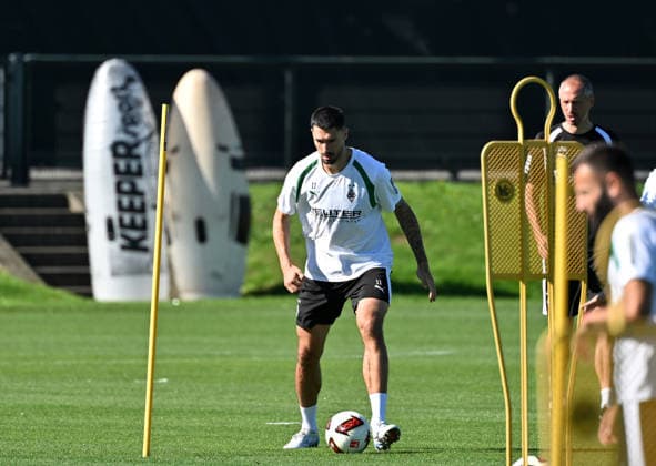 15.09.2026; Moenchengladbach; Fussball, Herren, Saison 2026 2027, Training Borussia Moenchengladbach Tim Kleindienst (Gladbach) DFL regulations prohibit any use of photographs as image sequences and or quasi-video. ista-Borussia-Park Nordrhein-Westfalen Deutschland