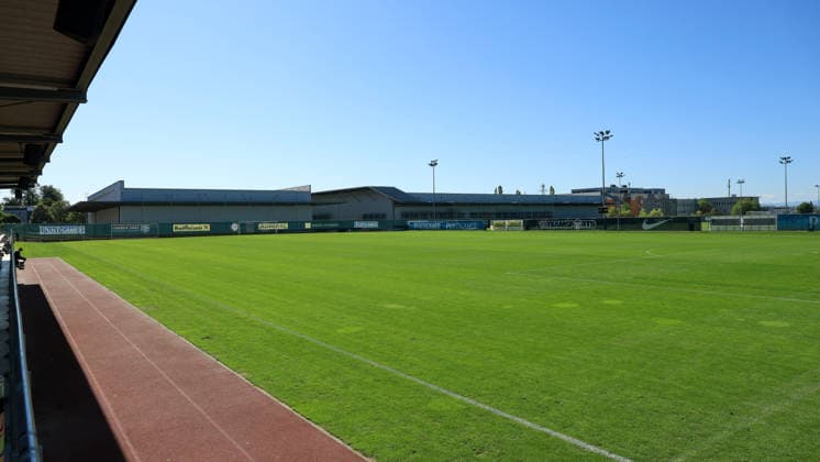 SOCCER - UEFA EL, Sturm vs Rennais GRAZ,AUSTRIA,15.SEP.26 - SOCCER - UEFA Europa League, Sturm Graz vs Stade Rennais FC, preview, training Sturm. Image shows an overview of the trainingscenter Messendorf.  GEPAxpictures xMarioxBuehner-Weinrauch