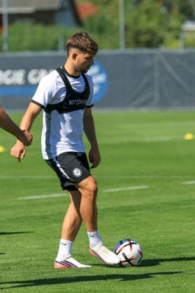 SOCCER - UEFA EL, Sturm vs Rennais GRAZ,AUSTRIA,15.SEP.26 - SOCCER - UEFA Europa League, Sturm Graz vs Stade Rennais FC, preview, training Sturm. Image shows Simon Seidl (Sturm).  GEPAxpictures xMarioxBuehner-Weinrauch