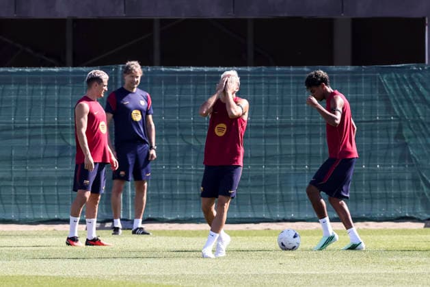September 15, 2026, Sant Joan Despi, Barcelona, Spain: Pedri, Gavi and Lamine Yamal during the training day of FC Barcelona, Barca ahead the Spanish League, Laliga EA Sports, football match against Real Racing Club at Ciudad Esportiva Joan Gamper on September 15, 2026 in Sant Joan Despi, Barcelona, Spain. Sant Joan Despi Spain - ZUMAa181 20260915_zaa_a181_027 Copyright: xJavierxBorregox