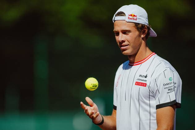 TENNIS - Davis Cup, AUT vs BEL VIENNA,AUSTRIA,15.SEP.26 - TENNIS - ITF Davis Cup, qualification round 2, Austria vs Belgium, preview. Image shows Joel Schwaerzler (AUT).  GEPAxpictures xAlexanderxSolc