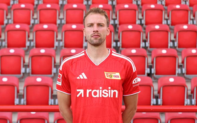 Marvin Friedrich ; 1.FC Union Berlin FCU Fußball 1.BL Bundesliga Porträttermin Saison 2026 2027 Headshot, Porträt, Portrait, Vorstellung, Präsentation, Pressetermin, GER 15.09.2026