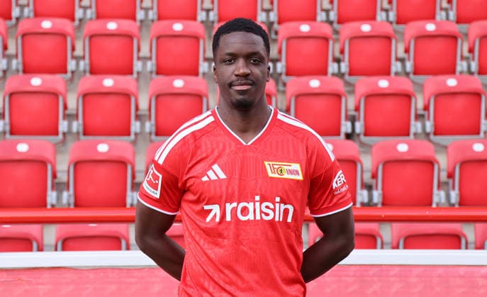 Stanley Nsoki ; 1.FC Union Berlin FCU Fußball 1.BL Bundesliga Porträttermin Saison 2026 2027 Headshot, Porträt, Portrait, Vorstellung, Präsentation, Pressetermin, GER 15.09.2026