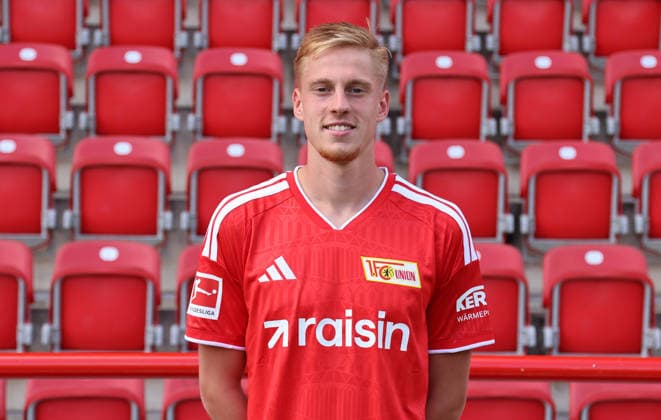 Zeno Van Den Bosch ; 1.FC Union Berlin FCU Fußball 1.BL Bundesliga Porträttermin Saison 2026 2027 Headshot, Porträt, Portrait, Vorstellung, Präsentation, Pressetermin, GER 15.09.2026