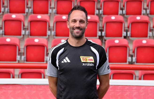 Co Trainer Enrico Schirinzi ; 1.FC Union Berlin FCU Fußball 1.BL Bundesliga Porträttermin Saison 2026 2027 Headshot, Porträt, Portrait, Vorstellung, Präsentation, Pressetermin, GER 15.09.2026