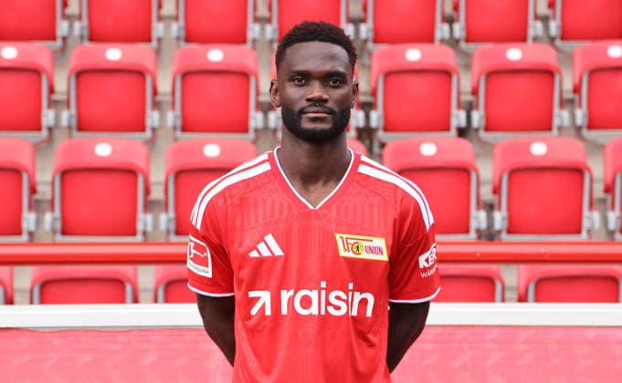 Emmanuel Latte Lath ; 1.FC Union Berlin FCU Fußball 1.BL Bundesliga Porträttermin Saison 2026 2027 Headshot, Porträt, Portrait, Vorstellung, Präsentation, Pressetermin, GER 15.09.2026