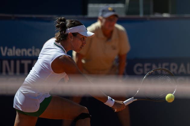 BBVA Open Internacional of Valencia Round of 32 Lucia Cortez Llorca from Spain against Alicia Herrero Linana from Spain in action during the BBVA Open Internacional of Valencia Round of 32 at Sporting Tennis Valencia, (Valencia ) on September 15, 2026. Copyright: xVicentexVidalxFernandezx