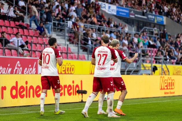 15.09.2026, Fussball, GER, Saison, 3.Liga, Saision 2026 2027, 06. Spieltag, SSV Jahn Regensburg - Fortuna Düsseldorf Jubel nach dem 1:0 durch Nassim Boujellab (SSV Jahn Regensburg) DFL REGULATIONS PROHIBIT ANY USE OF PHOTOGRAPHS AS IMAGE SEQUENCES AND OR QUASI-VIDEO.