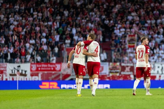 15.09.2026, Fussball, GER, Saison, 3.Liga, Saision 2026 2027, 06. Spieltag, SSV Jahn Regensburg - Fortuna Düsseldorf Jubel nach dem 1:0 durch Nassim Boujellab (SSV Jahn Regensburg) DFL REGULATIONS PROHIBIT ANY USE OF PHOTOGRAPHS AS IMAGE SEQUENCES AND OR QUASI-VIDEO.