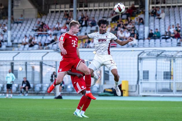 Nick Rasoulinia 21 (FC Augsburg II), FC Bayern II vs. FC Augsburg II, Fussball, Regionalliga Bayern, 9. Spieltag, 15.09.2026 DFB regulations prohibit any use of photographs as image sequences and or quasi-video Muenchen Bayern Deutschland