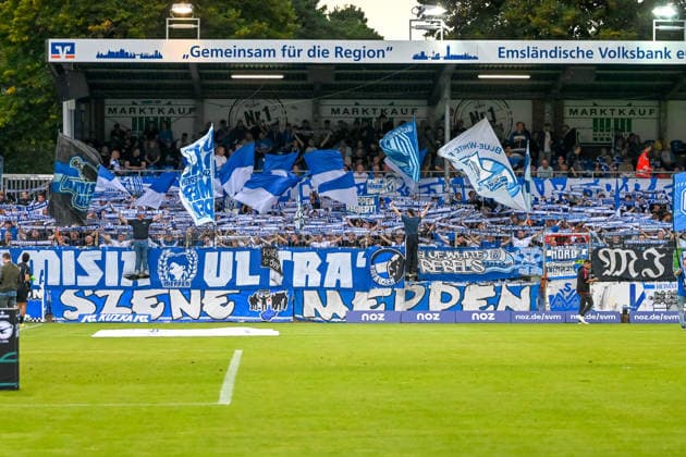 SV Meppen, Fans, Fankurve SV Meppen vs. FC Viktoria Koeln, Fussball, 3. Liga, 6. Spieltag, Saison 2026 2027, 15.09.2026, SV Meppen vs. FC Viktoria Koeln, Fussball, 3. Liga, 6. Spieltag, Saison 2026 2027, 15.09.2026 Meppen Copyright: xEibner-Pressefoto RobertxGertzenx EP_RGN