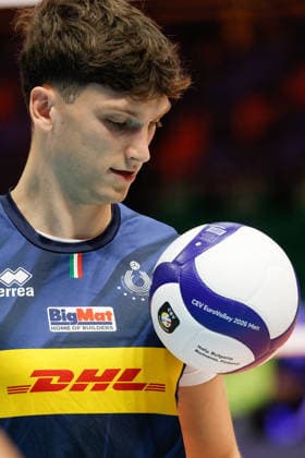 Italy™s Luca Porro during a Men™s Euro pool A volleyball match between Czech Republic and Italy in Modena, Italy - September 15, 2026  Copyright: xLucaxDiliberto xLaPressex