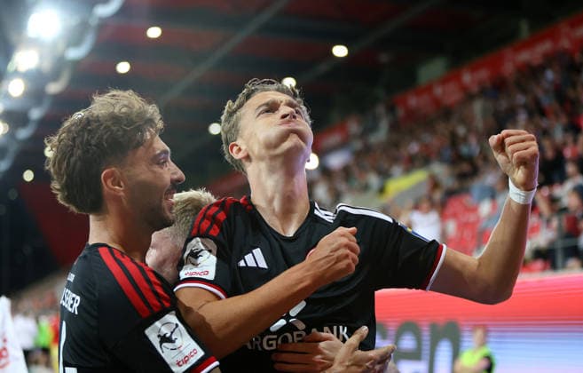 Football german 3. Liga Jahn Regensburg vs Fortuna Dusseldorf Eixler Lukas of Fortuna Dusseldorf celebrates after scoring 1-2 during the 3. Liga football match between Jahn Regensburg and Fortuna Dusseldorf at Jahn Stadium in Regensburg , Bayern , Germany . September 15th , 2026 Copyright: xDavidexEliasx