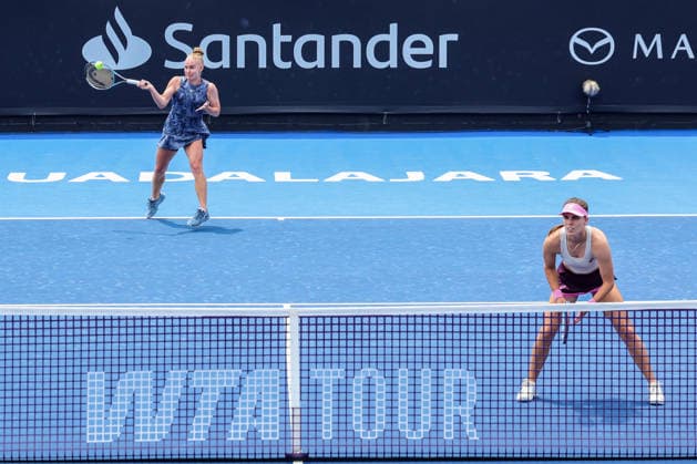 WTA, Tennis Damen GUADALAJARA OPEN 2026 WTA GUADALAJARA OPEN 2026 MARIA KOZYREVA MAIA LUMSDEN VS MAKOTO NINOMIYA VS ALEXA GUARACHI 15092026 GUADALAJARA, JALISCO. Action photo of Maria Kozyreva and Maia Lumsden during a match of the WTA Guadalajara Open 2026, held at the Centro Panamericano de Tenis of Guadalajara, Jalisco, Mexico. Foto de accion de Maria Kozyreva y Maia Lumsden, durante juego del WTA Guadalajara Open 2026 celebrado en el Centro Panamericano de Tenis de Guadalajara, Jalisco, Mexico PHOTO BY IMAGENSHOP AGENCIA FOTOGRAFICA GUADALAJARA JALISCO MEXICO Copyright: xIMAGENSHOPxAGENCIAxFOTOGRAFICAx