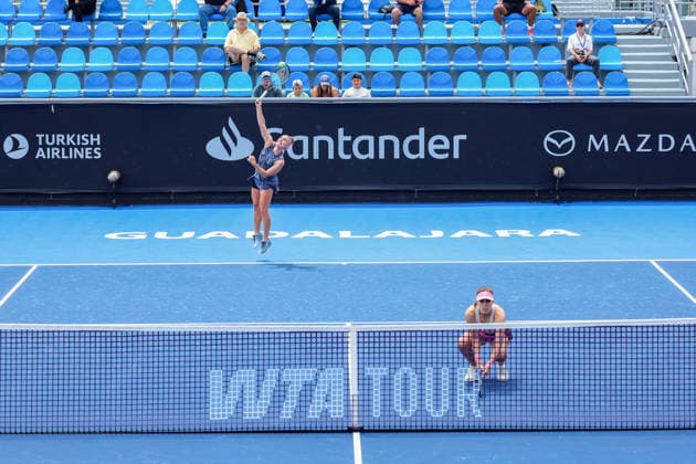 WTA, Tennis Damen GUADALAJARA OPEN 2026 WTA GUADALAJARA OPEN 2026 MARIA KOZYREVA MAIA LUMSDEN VS MAKOTO NINOMIYA VS ALEXA GUARACHI 15092026 GUADALAJARA, JALISCO. Action photo of Maria Kozyreva and Maia Lumsden during a match of the WTA Guadalajara Open 2026, held at the Centro Panamericano de Tenis of Guadalajara, Jalisco, Mexico. Foto de accion de Maria Kozyreva y Maia Lumsden, durante juego del WTA Guadalajara Open 2026 celebrado en el Centro Panamericano de Tenis de Guadalajara, Jalisco, Mexico PHOTO BY IMAGENSHOP AGENCIA FOTOGRAFICA GUADALAJARA JALISCO MEXICO Copyright: xIMAGENSHOPxAGENCIAxFOTOGRAFICAx