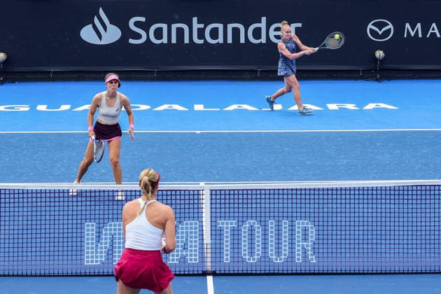 WTA, Tennis Damen GUADALAJARA OPEN 2026 WTA GUADALAJARA OPEN 2026 MARIA KOZYREVA MAIA LUMSDEN VS MAKOTO NINOMIYA VS ALEXA GUARACHI 15092026 GUADALAJARA, JALISCO. Action photo of Maria Kozyreva and Maia Lumsden during a match of the WTA Guadalajara Open 2026, held at the Centro Panamericano de Tenis of Guadalajara, Jalisco, Mexico. Foto de accion de Maria Kozyreva y Maia Lumsden, durante juego del WTA Guadalajara Open 2026 celebrado en el Centro Panamericano de Tenis de Guadalajara, Jalisco, Mexico PHOTO BY IMAGENSHOP AGENCIA FOTOGRAFICA GUADALAJARA JALISCO MEXICO Copyright: xIMAGENSHOPxAGENCIAxFOTOGRAFICAx