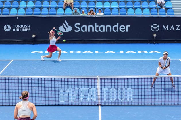 WTA, Tennis Damen GUADALAJARA OPEN 2026 WTA GUADALAJARA OPEN 2026 MARIA KOZYREVA MAIA LUMSDEN VS MAKOTO NINOMIYA VS ALEXA GUARACHI 15092026 GUADALAJARA, JALISCO. Action photo of Makoto Ninomiya and Alexa Guarachi during a match of the WTA Guadalajara Open 2026, held at the Centro Panamericano de Tenis of Guadalajara, Jalisco, Mexico. Foto de accion de Makoto Ninomiya y Alexa Guarachi , durante juego del WTA Guadalajara Open 2026 celebrado en el Centro Panamericano de Tenis de Guadalajara, Jalisco, Mexico PHOTO BY IMAGENSHOP AGENCIA FOTOGRAFICA GUADALAJARA JALISCO MEXICO Copyright: xIMAGENSHOPxAGENCIAxFOTOGRAFICAx
