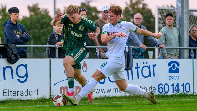 15.09.2026 - Fussball - Saison 2026 2027 - Regionalliga Bayern - 09. Spieltag: SC Eltersdorf - VfB Eichstätt - JoTe - xjoxtex - Felix Rippert (42, SC Eltersdorf ) Markus Müller (19, VfB Eichstätt )