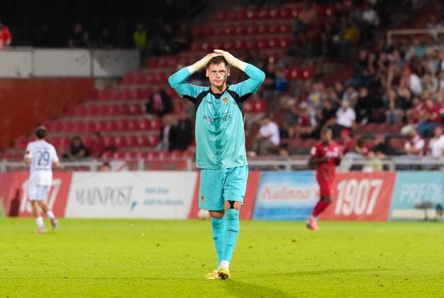 Stefan Bajic (TSV Alemannia Aachen, 23) reagiert nach einer vergebenen Torchance seiner Mannschaft. GER, FC Wuerzburger Kickers vs TSV Alemannia Aachen, 3. Liga, 6. Spieltag, Saison 2026-27, AKON Arena, Wuerzburg, 15.09.2026 Wuerzburger Kickers vs Alemannia Aachen, 3. Liga, 6. Spieltag, Saison 2026-27, 15.09.2026 Wuerzburg Copyright: xEibner-Pressefoto ScottxColemanx EP_SCN