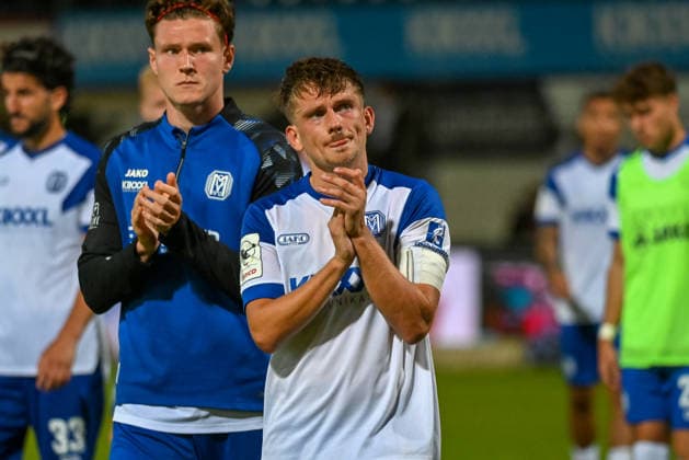 Thorben Deters (SV Meppen, 14) und der SV Meppen sind nach der Niederlage gegen Koeln enttaeuscht SV Meppen vs. FC Viktoria Koeln, Fussball, 3. Liga, 6. Spieltag, Saison 2026 2027, 15.09.2026, SV Meppen vs. FC Viktoria Koeln, Fussball, 3. Liga, 6. Spieltag, Saison 2026 2027, 15.09.2026 Meppen Copyright: xEibner-Pressefoto RobertxGertzenx EP_RGN