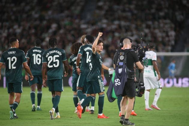 ESP: LaLiga EA Sports Elche CF v Real Madrid players of Real Madrid celebrate goal during LaLiga EA Sports match between Elche CF v Real Madrid played at Martinez Valero Stadium, Elche on September 15 2026 in Spain Spain Soccer Copyright: xAgenciaxLOFx